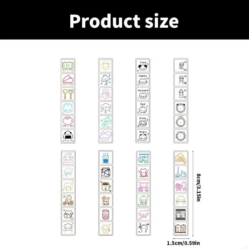 저널 일기 장식을위한 사랑스러운 스탬프 기분 스탬프 장식 스탬프 날짜 스탬프