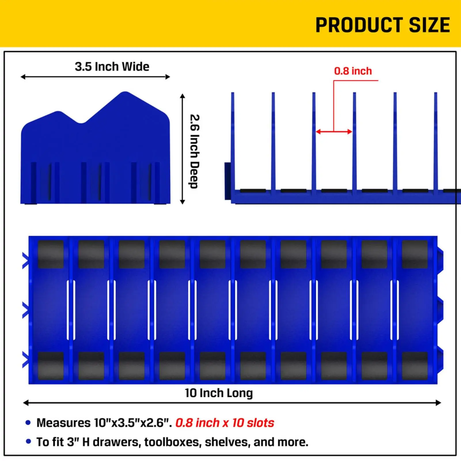 플라이어 정리대 10슬롯 공구 정리대 미끄럼 방지 고무 바닥 공구 서랍 공구함 보관 워크샵 액세서리