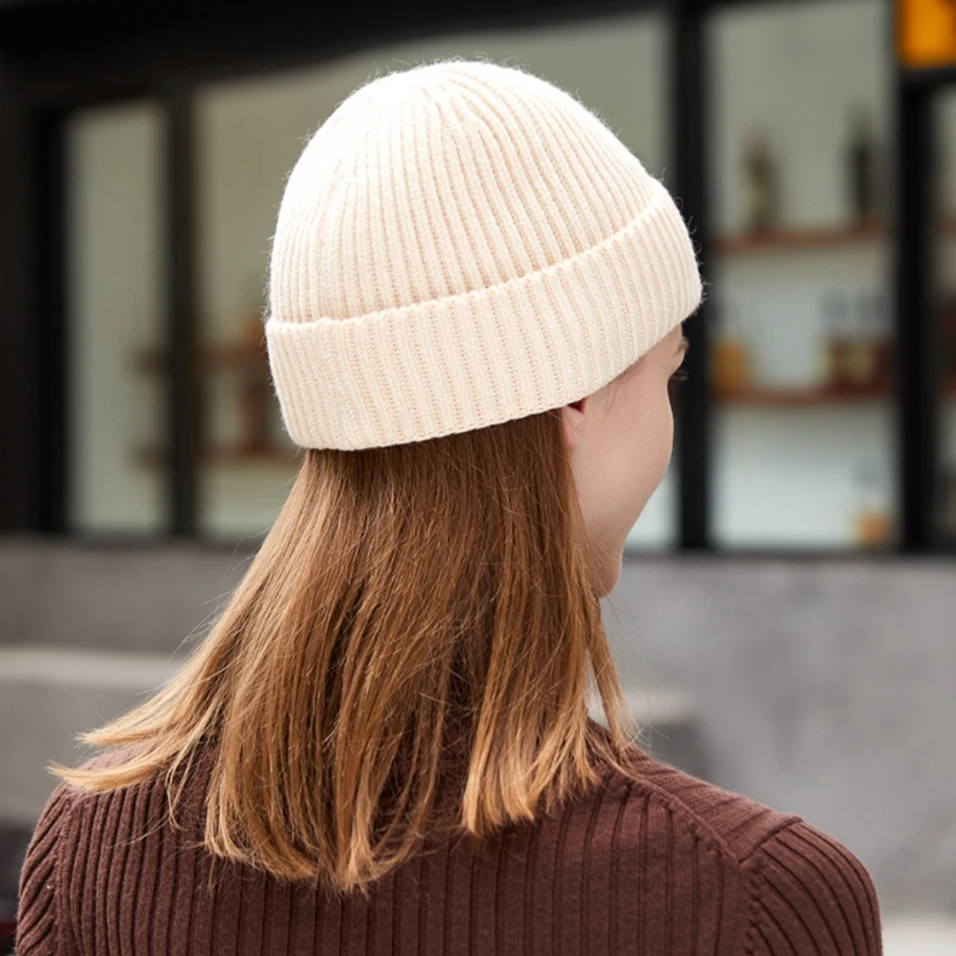 Solid Color Knitted Beanies for Women Men Winter Autumn Outdoor Keep WarmThick Skullies Hats Female Wool Gorras Hip Hop Dad Cap