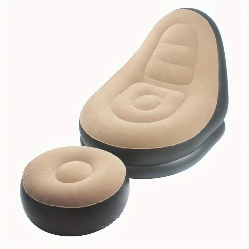 Big lazy inflatable sofa outdoor camping inflatable recliner camping portable folding air bed reclining sun chair inflatable sofa bed