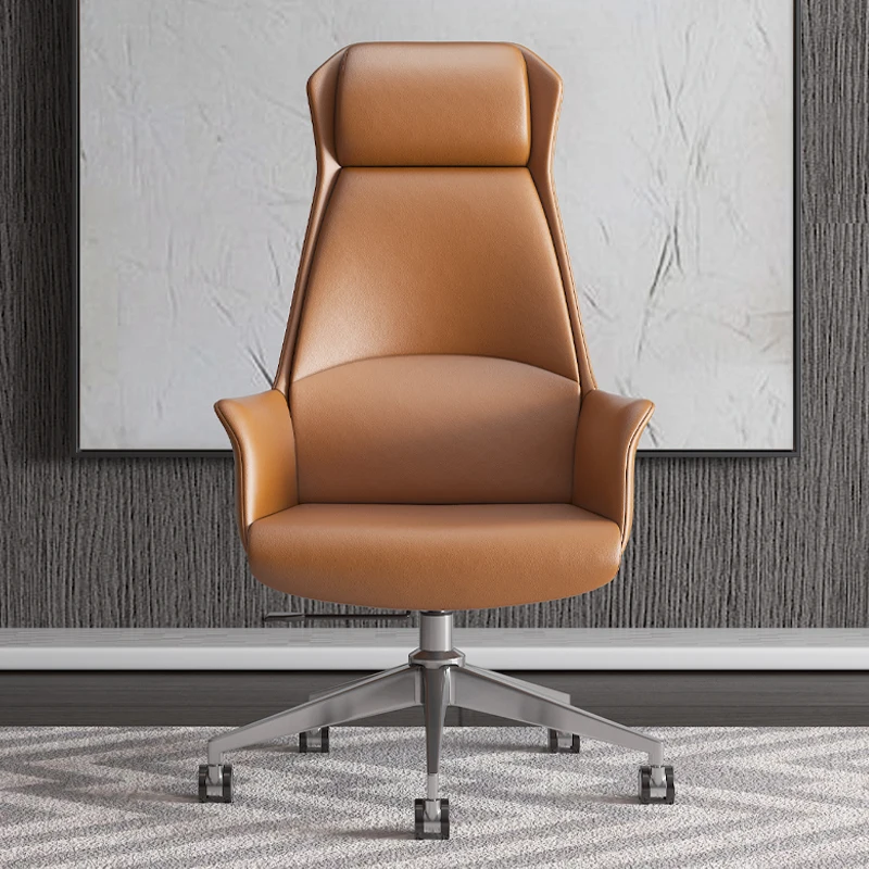 Modern Leather Office Chair Comfort Swivel Executive Conference Home Office Chair Computer Ergonomic Chaise Bureau Home Supplies leather pen holder desktop pen holder storage of business office supplies student stationery creative personality internet