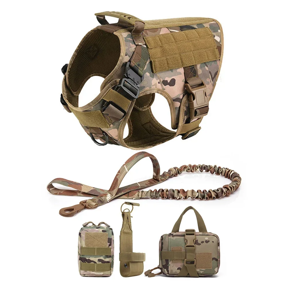 Militärische große Hunde Geschirr Leine Molle Beutel Haustier Golden Retriever Trainingsweste Taktische Geschirre für Hundezubehör