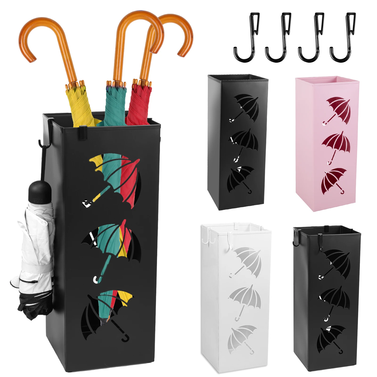 Umbrella Holder Metal Hollow Out Stand Storage Bucket
