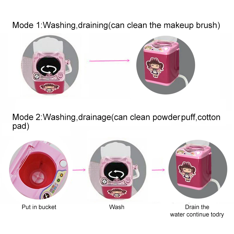1~8PCS Cosmetic Washing Machine Cute Portable Beauty Tool Convenient Mini Simulation Beauty Tool Pretend Electric