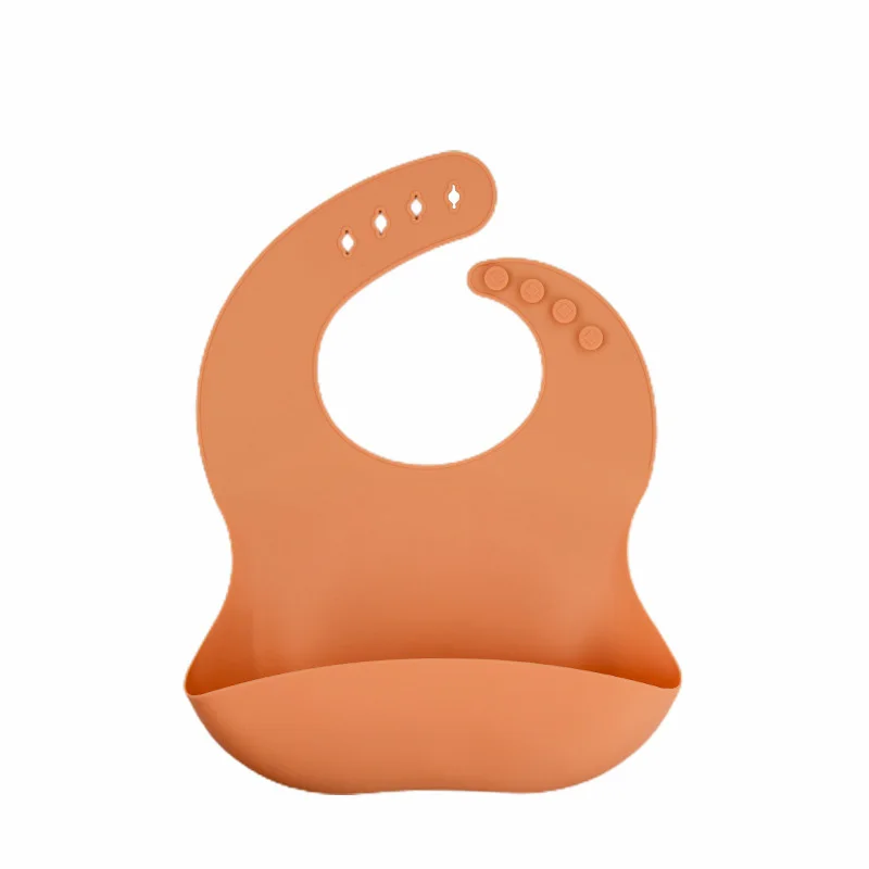 Silicone Anti-lost Chain Strap Adjustable  Fashionable silicon Baby Bib Waterproof Infant Bibs Newborn Feeding Cloth Toddle Boys Girls Adjustable Different Styles of Bibs cute baby accessories Baby Accessories