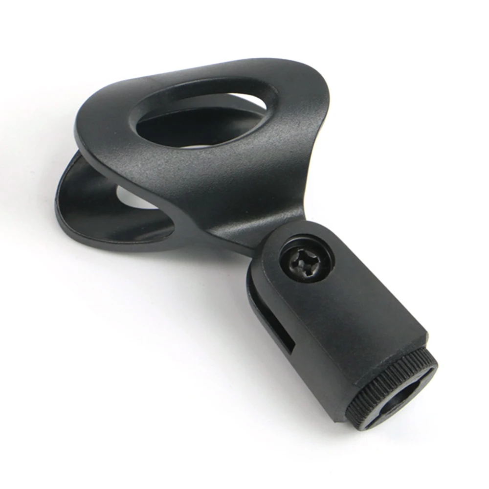 1PCS Microphone U-Shaped Clamp Clip Bracket Accessory 3/8 Screw Plastic Clip Flexible Microphone Bracket Mount Black