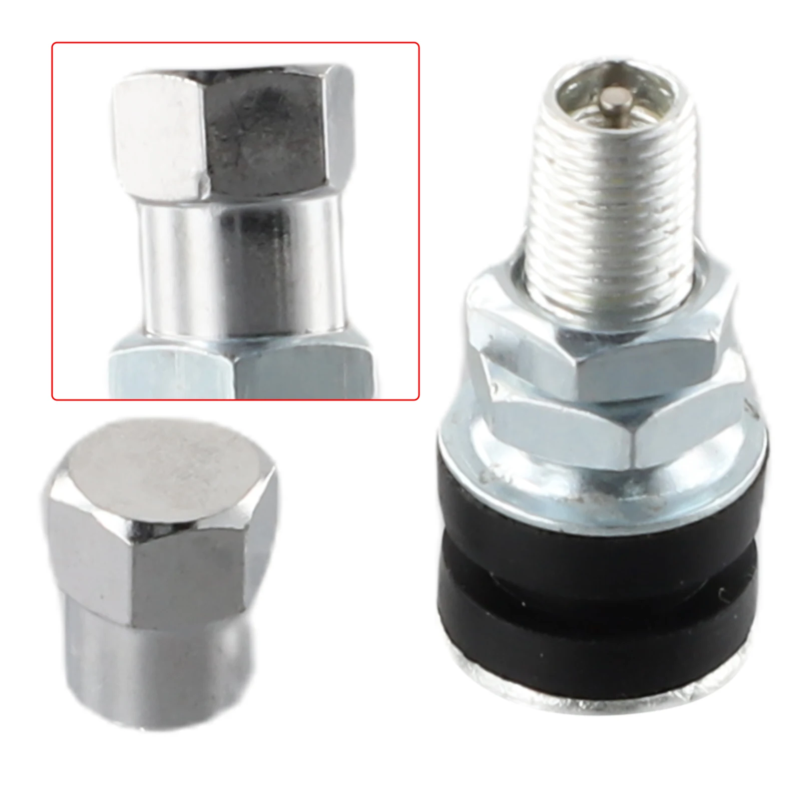 

Silver Car Tubeless Vacuum Tire 2pcs Car Tubeless Tire Valve Short Stems Vacuum Tire Valve Stems High Quality Newest