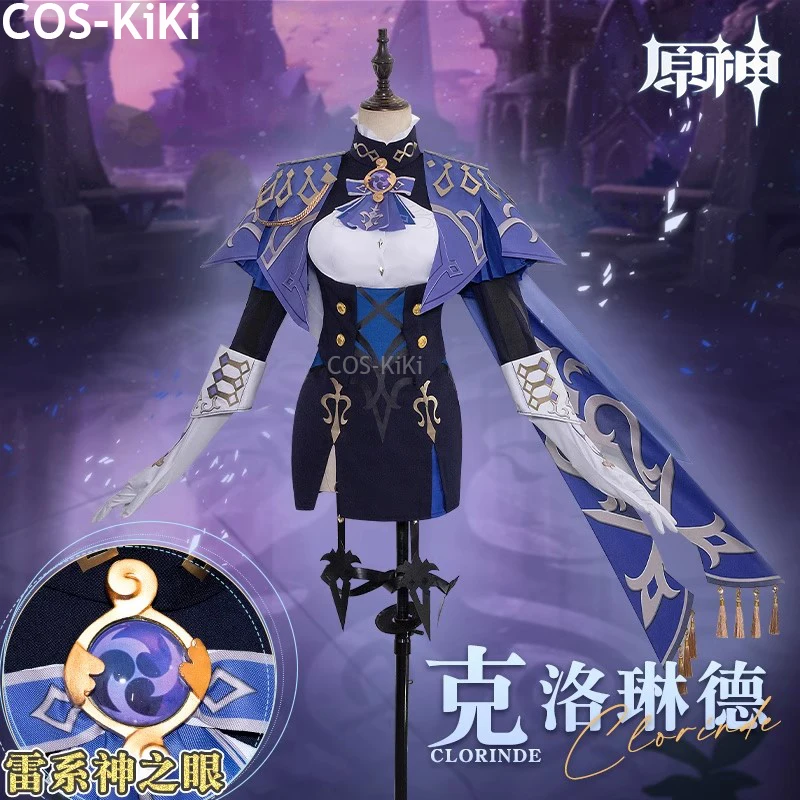

Косплей костюм COS-KiKi Genshin Impact Clorinde knighmacbook, сексуальное платье, косплей костюм на Хэллоуин, женский костюм для ролевой игры