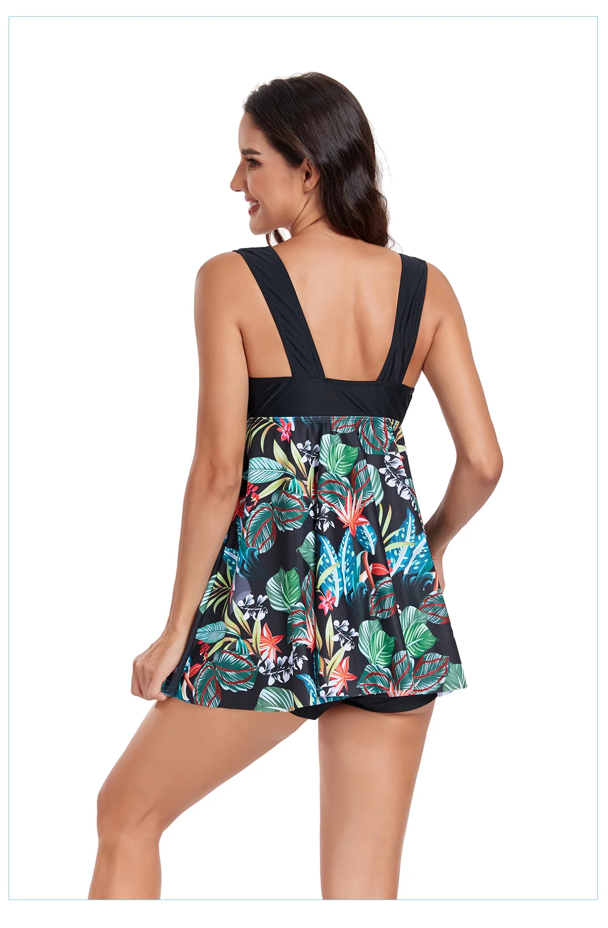 2024 new European and American large size swimsuit split skirt women's swimsuit tankini swimsuit suit
