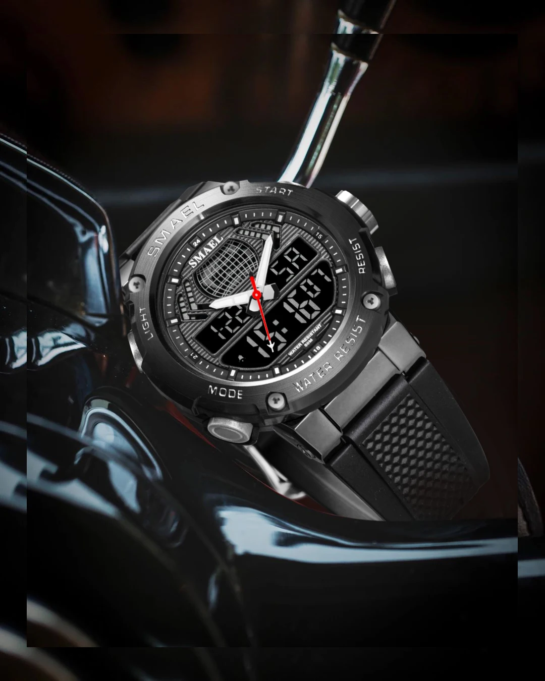 Top Brand Men Military Watches 50M Waterproof Dual Display Quartz Watch Chronograph Sports  Relogio Masculino