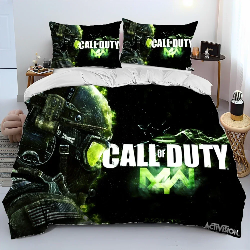 

3PCS Single-sided Printed Quilt Cover ,COD Game, Call of Duty,Gamer Pattern Duvet Bedding Comfortable Bedspreads Duvet Cover Set