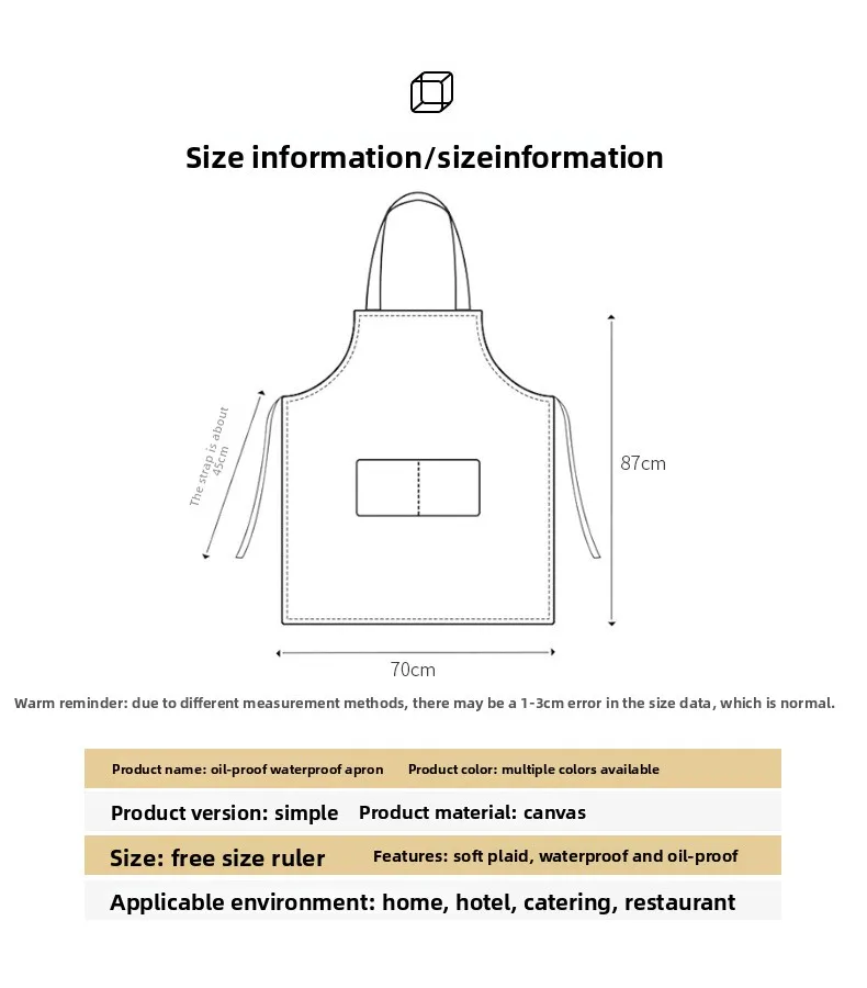 Description Picture 5 of itemCustomizable waterproof and oil-resistant apron work clothes for kitchens, catering slaughterhouses, home painting, floral arts