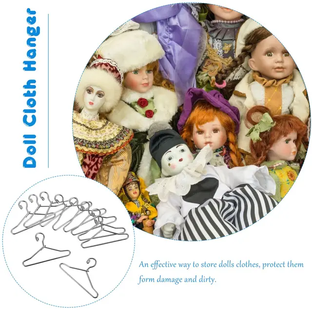 50Db/Tétel Babák Tartozékok Mini Fekete Ezüst Szekrény Babaruha Ruha Ruhás Műanyag Akasztók Ruhák Gyerekjátékhoz - Image 2