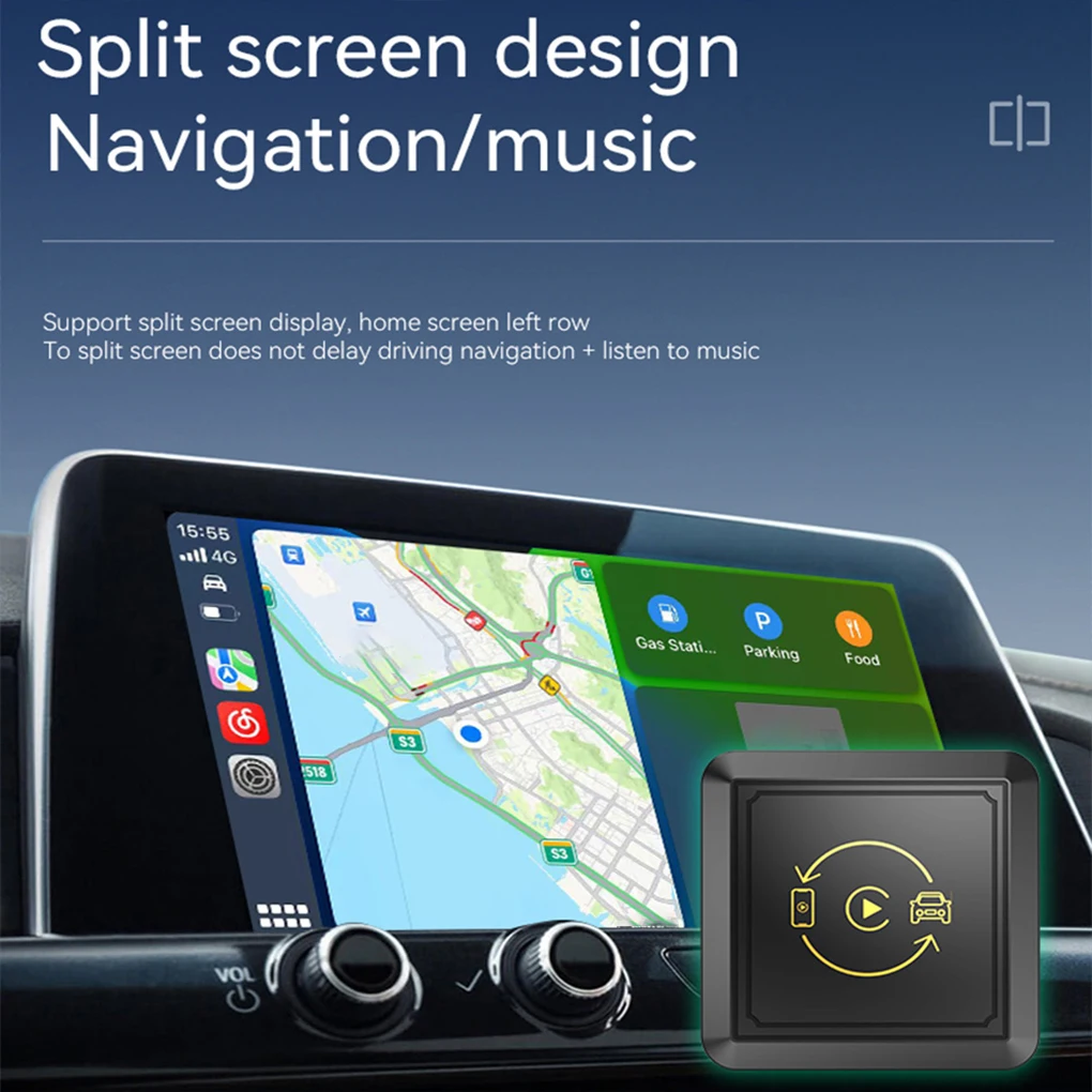 5.0Bluetooth Wireless CarPlay/Android Auto Dongle Plug&Play Auto Connection for Car with Both Wired CarPlay&Wired Android