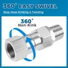 Pressure Washer Swivel 3/8 NPT and M22 14mm Male Thread Fitting Stainless Steel 360° Kink Free Gun to Hose Fitting 4500 PSI 2