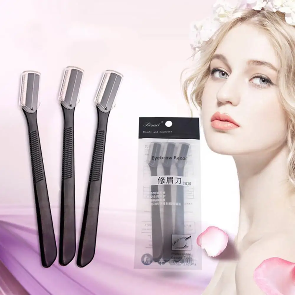 1/2/3PCS Eyebrow Trimmer Face Razor Eyebrow Portable Blades Shaver Knife Hair Remover Set Makeup Eyebrow Profiler Tools 2