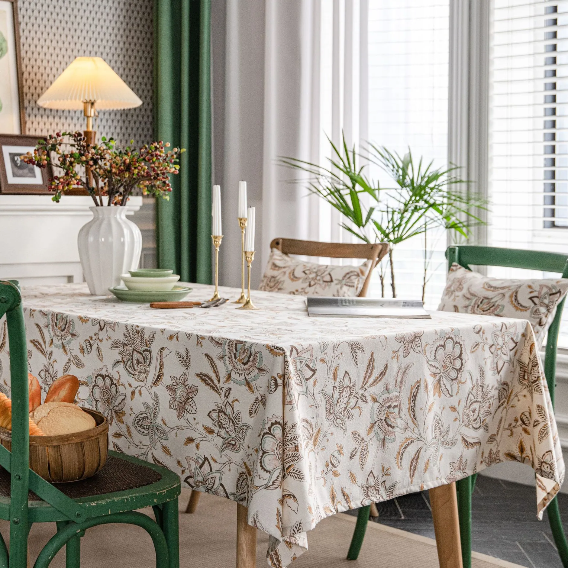 

Flower Tablecloth Yellow Rectangular Tablecloth Pad Restaurant Waterproof and Oil-proof Table Cloth Table Pad Home Decoration