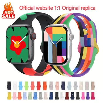 2025 New Silicone strap For Apple Watch band 10 46mm/42mm 44mm 40 38 45 41 sports bracelet iWatch series 10 98765 se ultra2 49mm 1