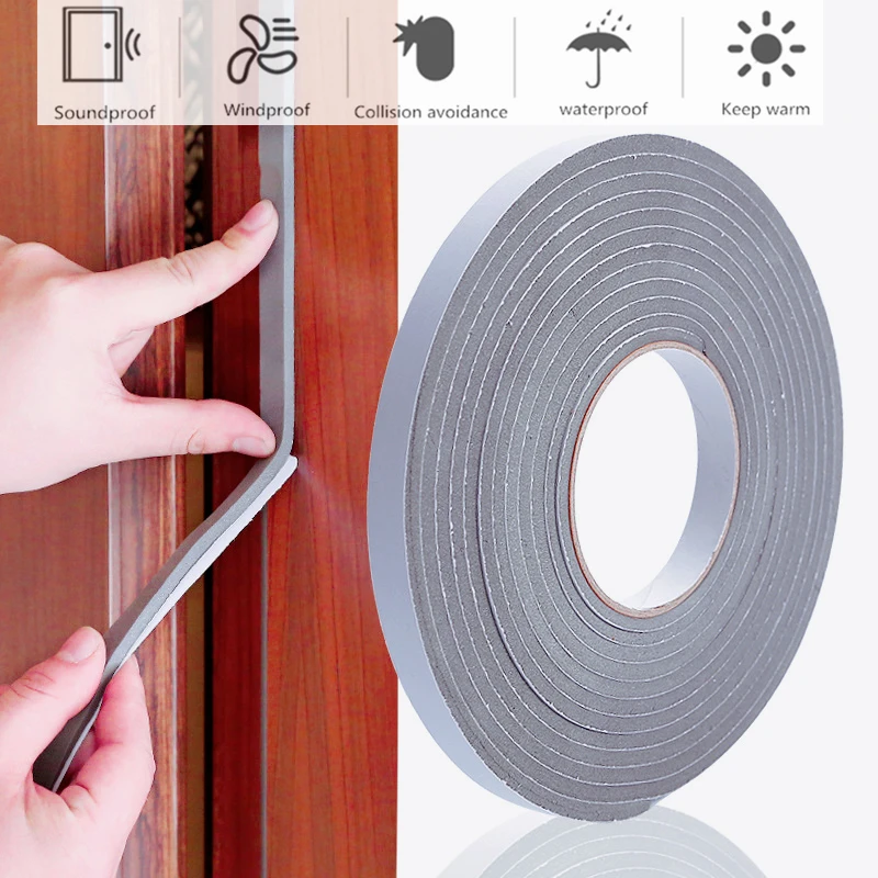 

5M Self-adhesive Door Window Sealing Strip Weather Stripping burlete puerta casa Soundproof acoustic foam mousse acoustique