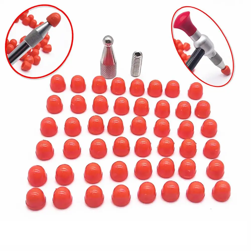 

50PCS Dent Repair Tools Knock Down Head Replacement With Heads Cover Paintless Car Dent Repair Hand Tool Accessories