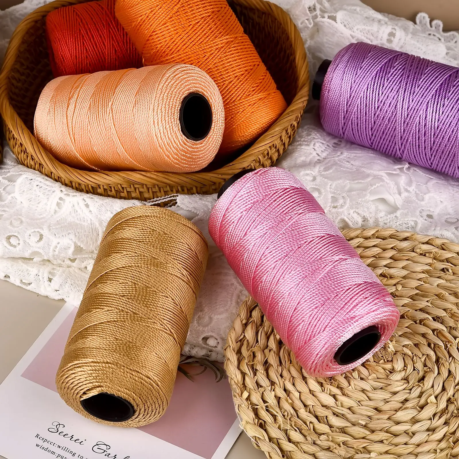 DIY Craft Crochet Thread Ice Silk Yarn Art Yarn Cord 200g