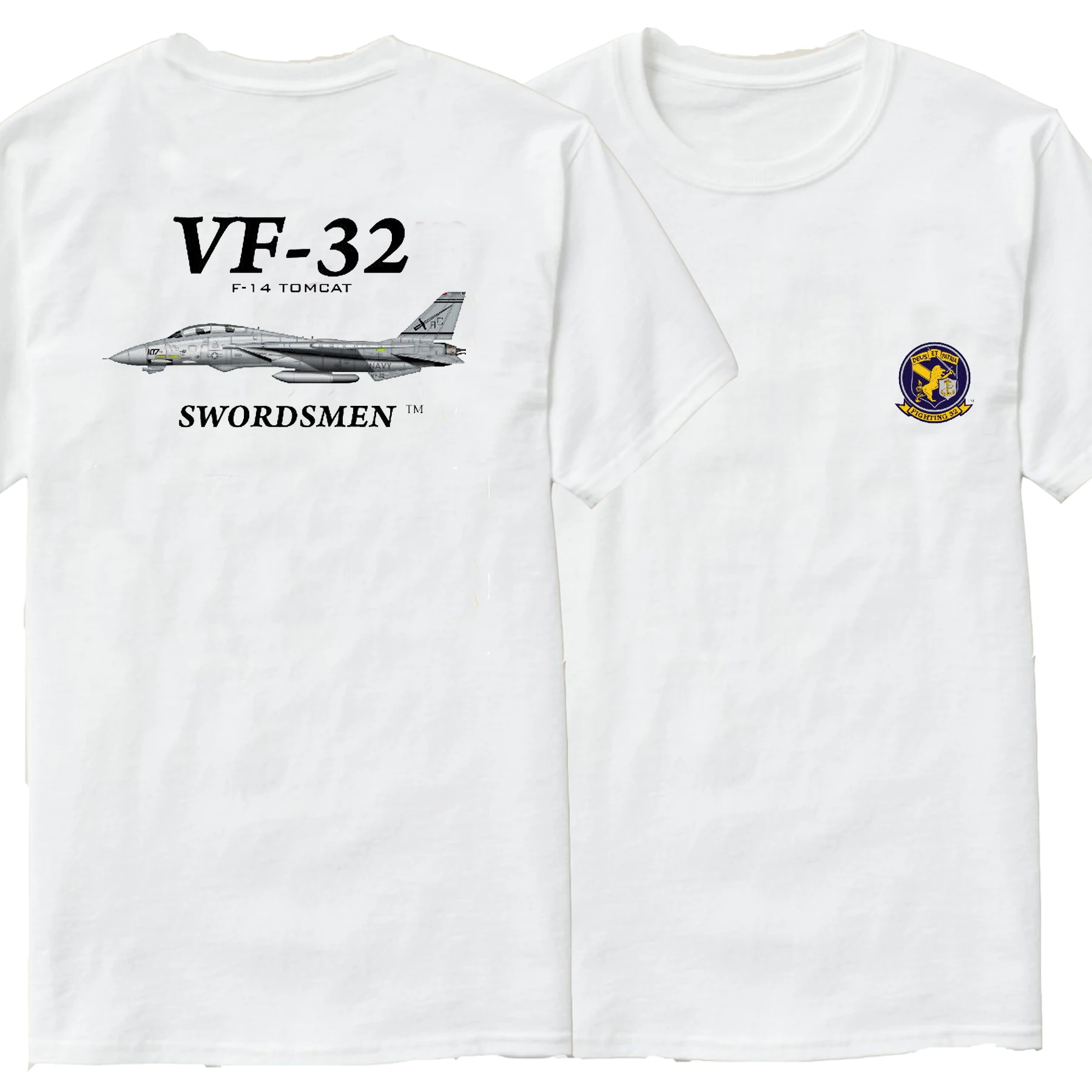 Naval VF-32 Swordsmen Squadron F-14 Tomcat Fighter T-Shirt Short Sleeve Casual 100% Cotton O-Neck Summer Mens T-shirt 2