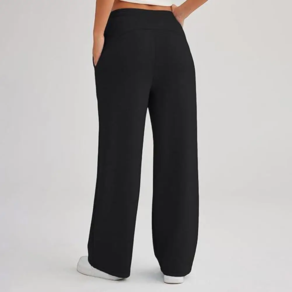 

Women Sports Trousers Comfortable Women's Wide Leg Yoga Sweatpants with Elastic Waist Pockets Soft Loose-fitting for Casual