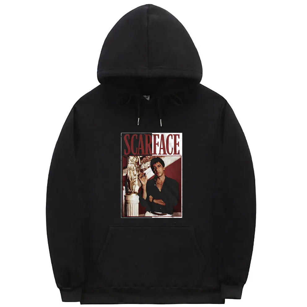 

Vintage Movie Scarface Tony Montana Graphic Hoodie Al Pacino Print Pullover Men Hip Hop Rock Oversized Long Sleeve Sweatshirt