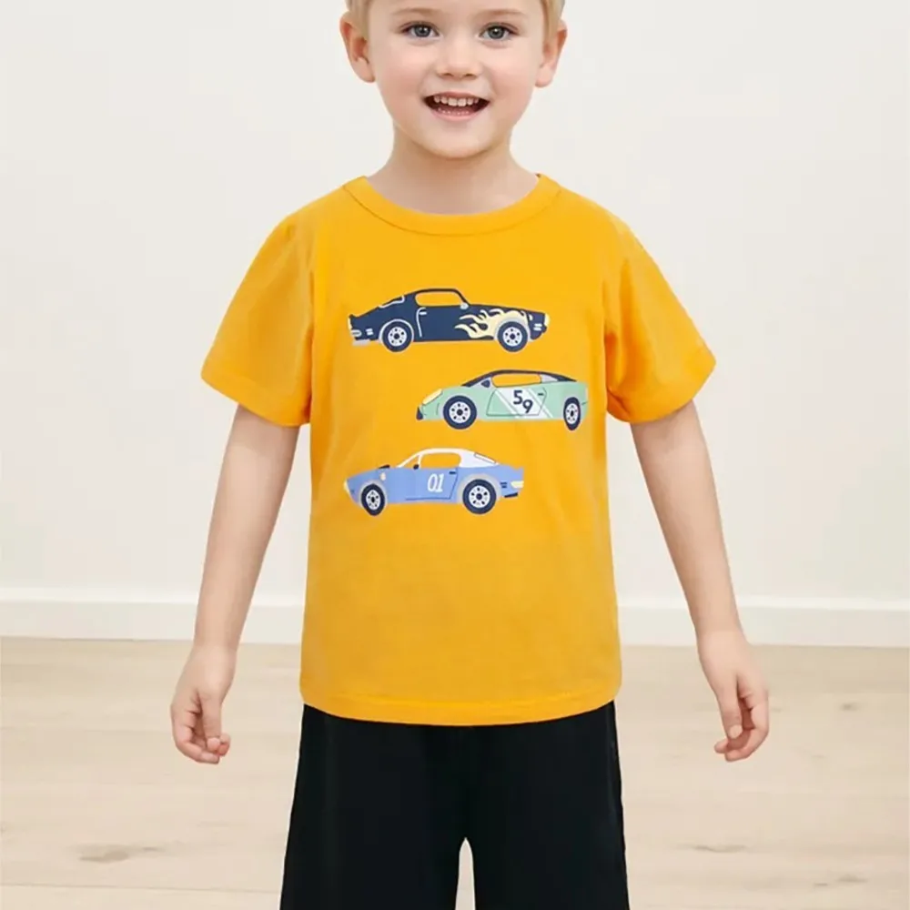 Animal Kids Clothes 2025 New Summer Baby Boys Children's Clothes Children's Clothing Cartoon Tiger T-shirts