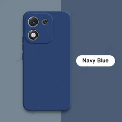 Luxury Dual Layer Lens Protection Cellphone Case - Soft Silicone Waterproof Armor for Honor X70i (Navy Blue)