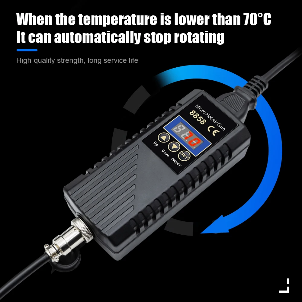 JCD 8858A Micro Hot Air Gun 750W Soldering Rework Station LCD Digital Display Hair Dryer Welding Repair Tools BGA SMD Heat Gun 3
