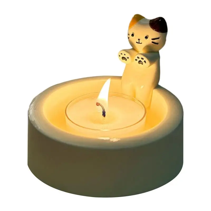 

2024 NEW Kitten Candle Holder Cute Grilled Cat Aromatherapy Candle Holder Desktop Decorative Ornaments kids Birthday Gifts