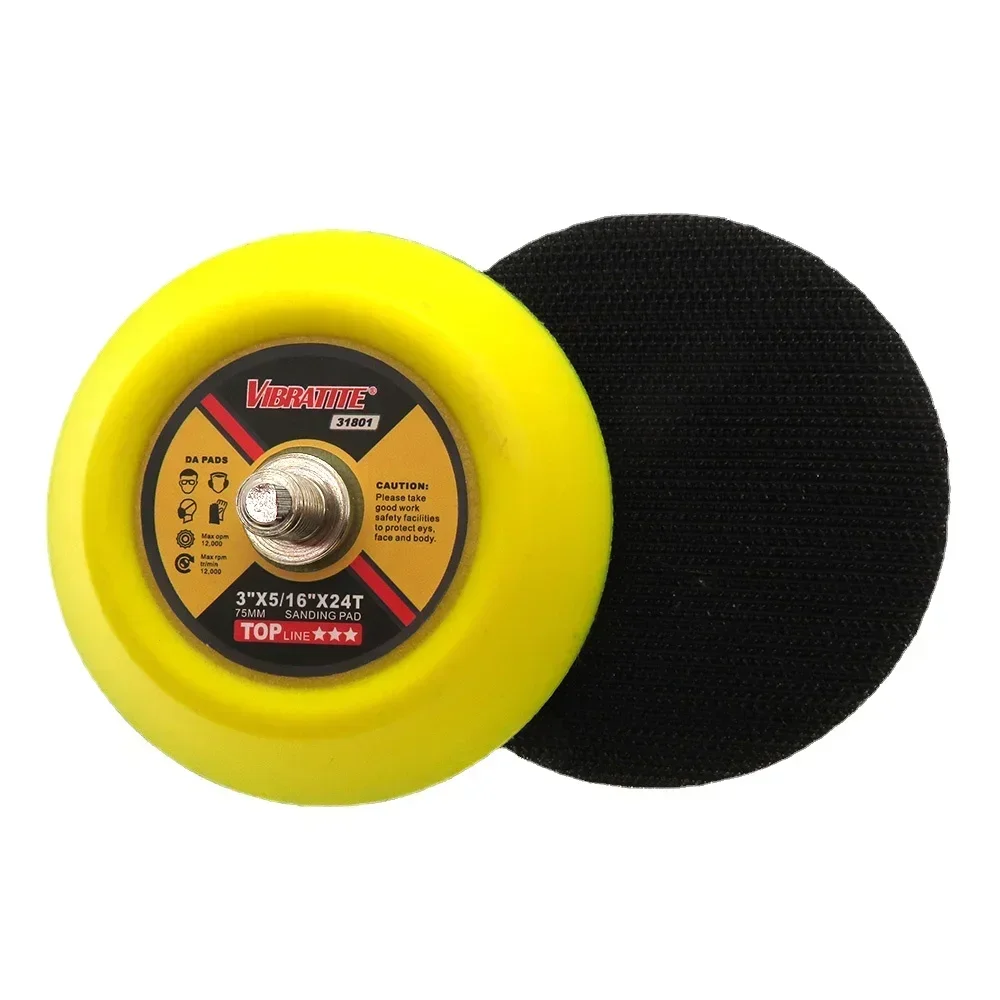 3 Inch 75mm Professional Dual Action Random Orbital Sanding Pad 5/16"-24 Thread Hook and Loop