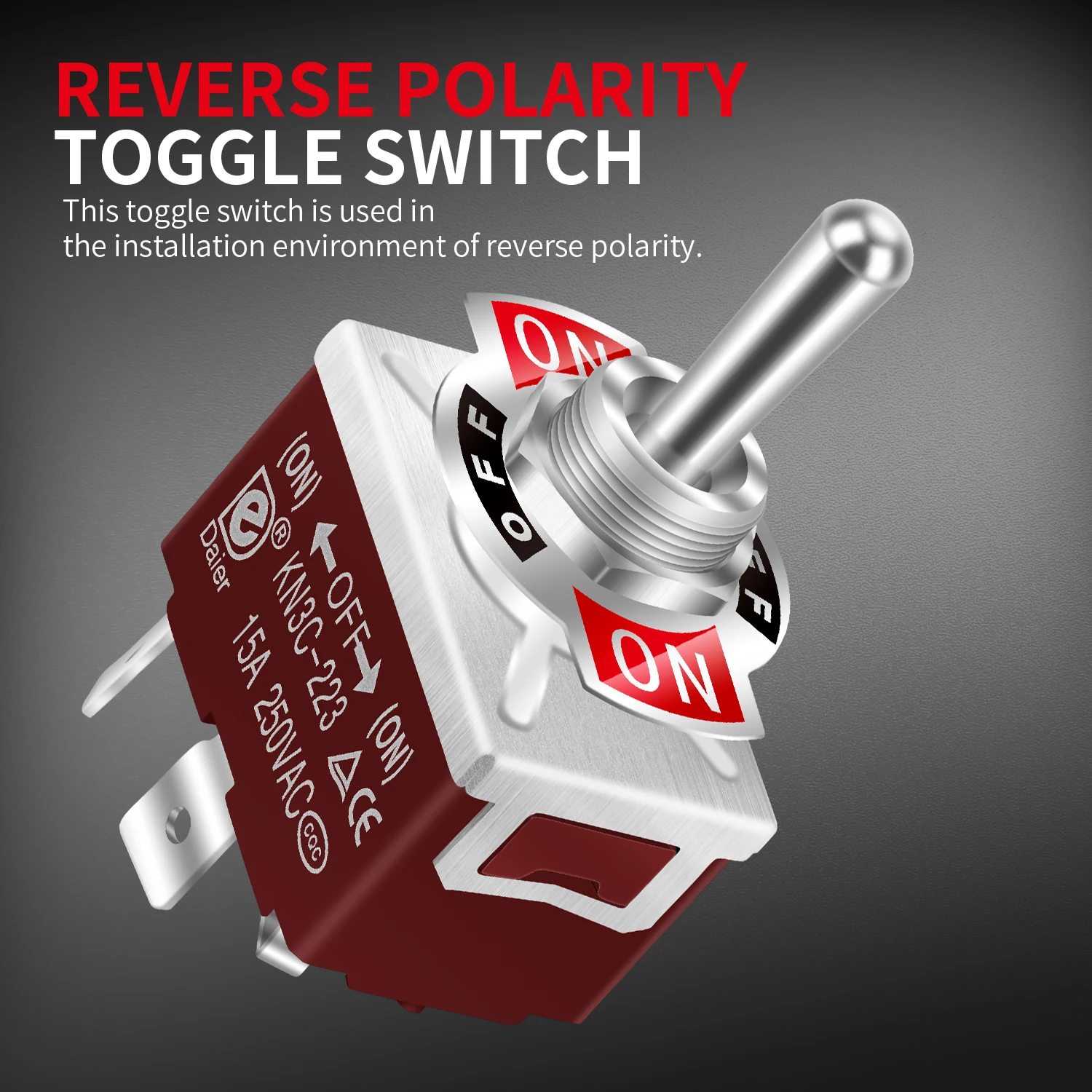 30 Amp Toggle Switch Polarity Reverse DC Motor Control Momentary 