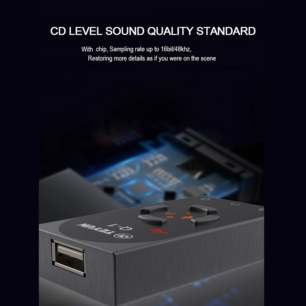 TEYUN Q1 게임 사운드 카드 USB7.1 오디오 3.5Mm 마이크 어댑터 사운드 카드 16BIT/48KHZ PC 노트북 휴대 전화 헤드셋 용