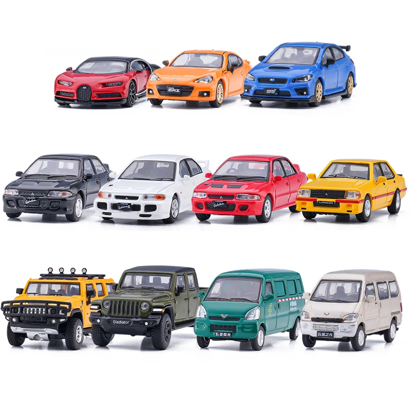 Mini Garage Model Car Kids Toys for Boys Alloy Voiture 1:64 Diecast Bugatti Hummer Subaru Pickup Truck Brinquedo Children Gift