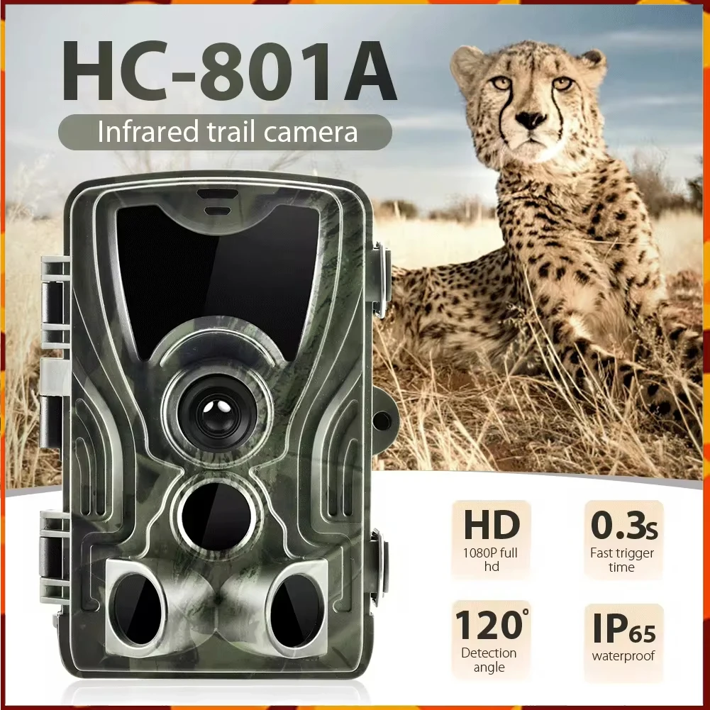 HC801A Hunting Trail Camera 24MP 1080P With Night Vision Motion Activated Outdoor Trail Camera Trigger 0.3S Wildlife Scouting