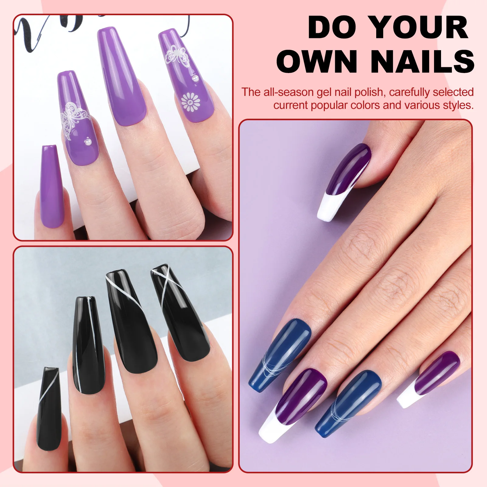 COSCELIA 30/40/80 Colors Gel Nail Polish Set Nail Art Gel Cured U V LED Lamp Manicure Kit Nail Supplies for Nails Beginner 4