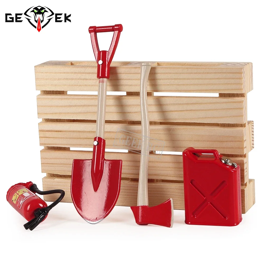 1/10 Scale RC Car Toy Metal Fire Extinguisher Axe Shovel Jerry Can for SCX10 TRX4 TRX6 RGT86100 WLP D12 MN 99S ZP1001