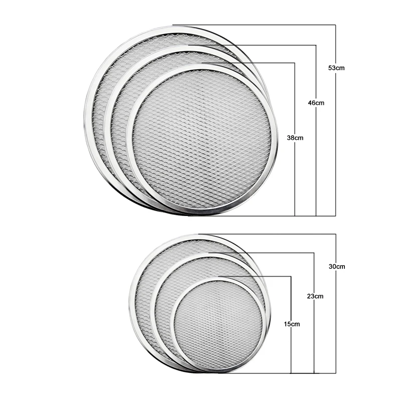 15/23/38 Round Pizza Baking Tray DIY Pizza Screen Baking Tray Metal Net Non-stick Mold For Oven