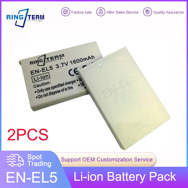 2 Pz Enel5 En-El5 Batteria Batteria Digitale Per Fotocamere Nikon Coolpix S10 P530 P520 P500 P510 P5000 P5100 5200 7900 P6000 3700 4200