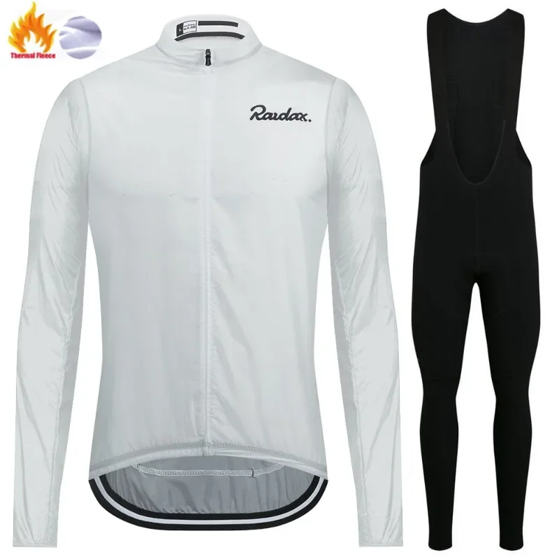 

2024 Raudax Winter Cycling Set Windproof Fleece Men Long Sleeve Cycling Clothing Suit Mountain Warm Road Bike Sportswear Jacket
