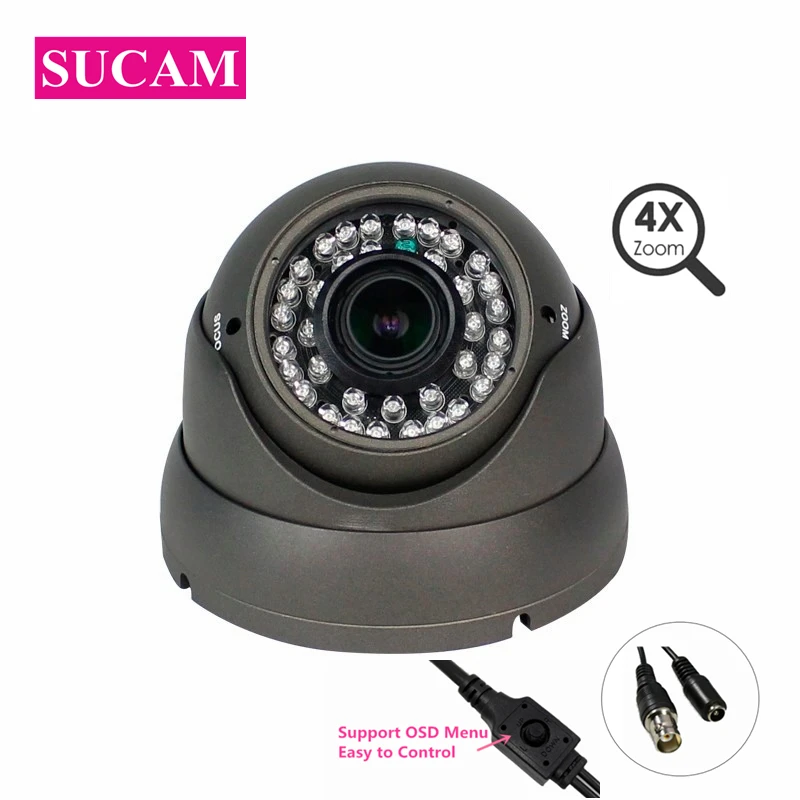 5MP Home Security Camera Dome Vandal Proof 2.8-12mm Manual Zoom Night Vision Surveillance AHD Cameras 30M IR Distance