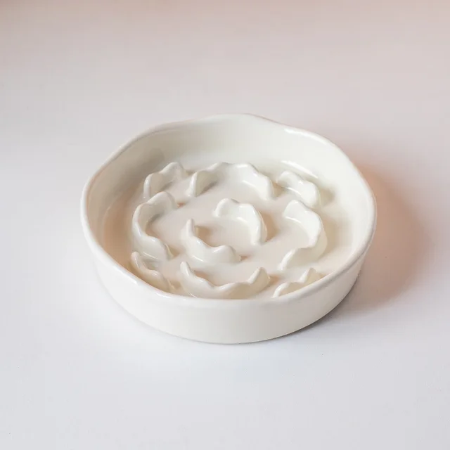 Ceramic Slow Food Bowl, High Footed Cat Bowl, Neck Protection Bowl Not Easy To Knock Over  Anti Choking Dog Bowl Pet Supplies 5