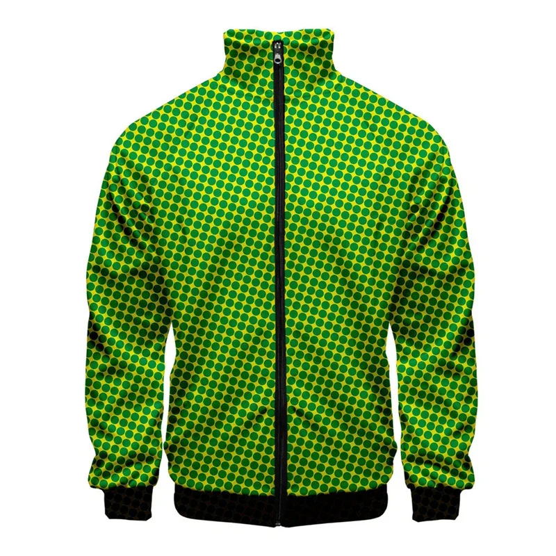 thumbnail image 1 of Chaqueta con estampado 3D de lunares de colores para hombre, abrigo de manga larga con estampado de moda pop, chaquetas de calle de gran tamaño para primavera y otoño, chaquetas con cremallera, 1 of 5