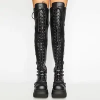 Wedges Long Boots for Women Autumn Winter Over-the-knee Boots Cosplay High Platform Women Boots New High Heel Gothic Botas Altas - Image 3