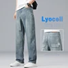 Summer Ultra-thin Lyocell Men's Jeans Drape Soft Fabric Loose Straight Casual Denim Pants Elastic Ice Silk Male Trousers 1