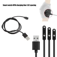 Universal 2Pin 4mm 7.62mm 4Pin Strong Magnetic Charge Cable USB Charging Line Cord Black White for Smart Watches - Image 2