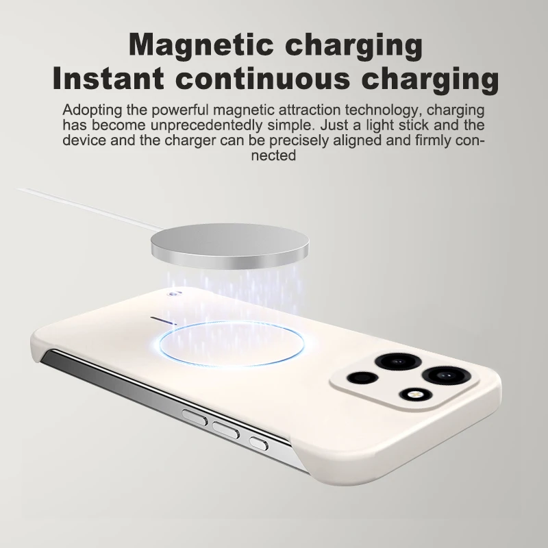 Magsafe Frameless Ultra Thin Hard Matte Phone Case with Magnetic Slim PC Bumper Cover