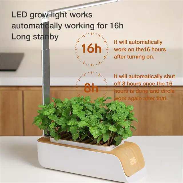 Hidroponikus Termesztési Rendszer Családi Mezőgazdasági Óvoda Tálca Beltéri Gyógynövény Led Grow Lights Automatikus Időzítő Intelligens Kert Ültetvény - Image 4